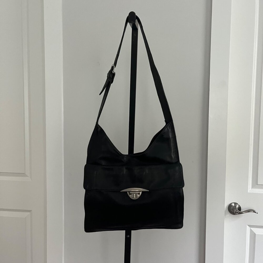 Francesco Biasia Black Leather Bag